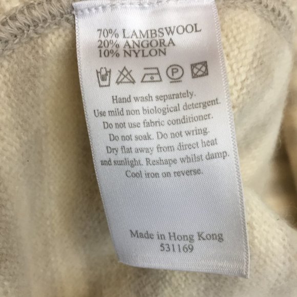 MONSOON Shawl Lambswool & Angora Cream One Size Oversized 101 Inches - Picture 3 of 4